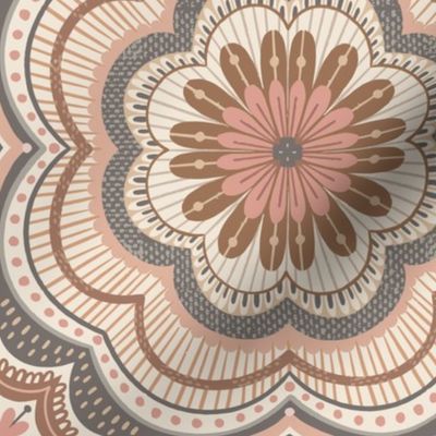 Mandalas - Textured and tonal Wallpaper - neutral colors