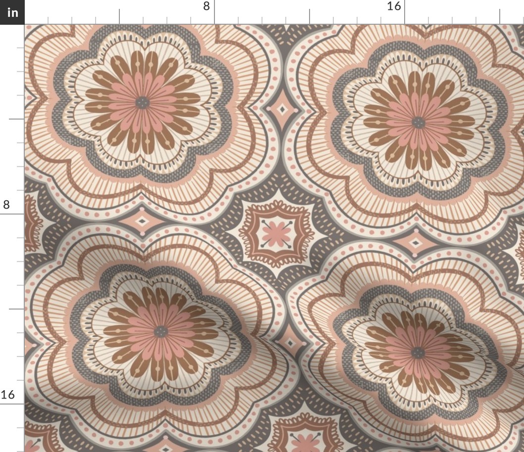 Mandalas - Textured and tonal Wallpaper - neutral colors