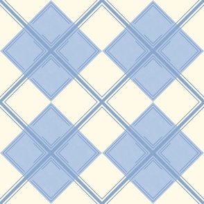 ARGYLE WITH A TWIST | 24" | A fresh spin on classic argyle for modern creations | steel and dusty blue for that blue mania
