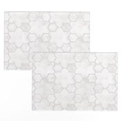 Moroccan Marble Mosaic Tiles in Warm Gray and White