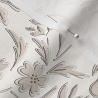 Paper Cut 3D Vintage Trailing Floral Neutral ( L )