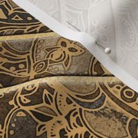 Boho Bronze and Brown Textured Mandala Tiles