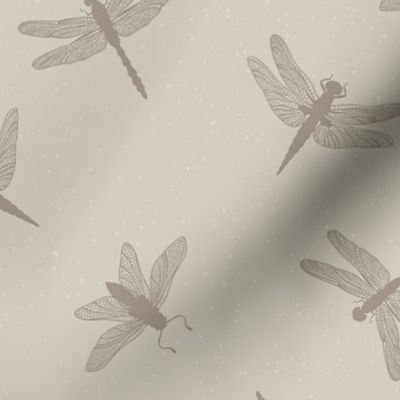 Dragonflies on a Light Brown Textured background, LARGER