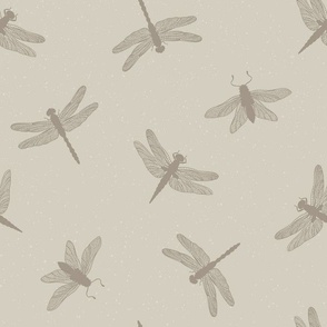 Dragonflies on a Light Brown Textured background, LARGER