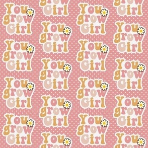 Smaller You Grow Girl Stickers Pale Pink Polkadots