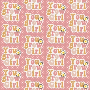 Bigger You Grow Girl Stickers Pale Pink Polkadots