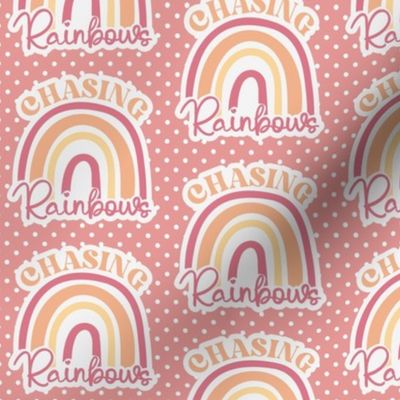 Bigger Chasing Rainbows Stickers Pale Pink Polkadots