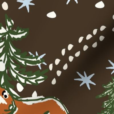 Foxes Christmas chocolate brown