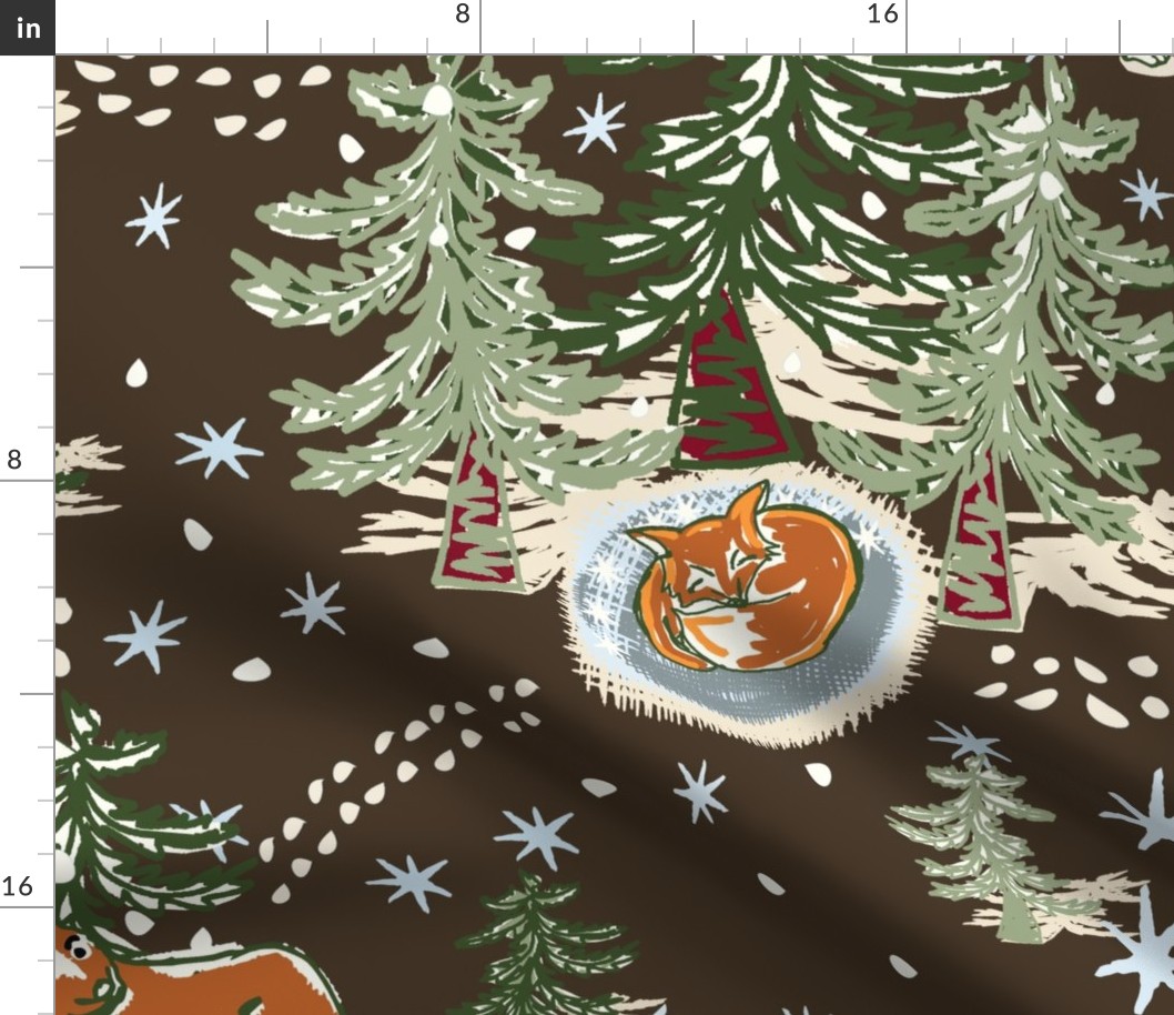 Foxes Christmas chocolate brown