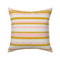 decorative tartlet stripes l textured pink & gold on off white