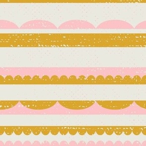 decorative tartlet stripes l textured pink & gold on off white