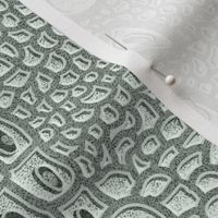 Crocodile Textured Leather- Ash Gray- Animal Print- Large Scale
