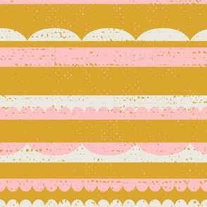 decorative tartlet stripes l textured pink & off white on gold