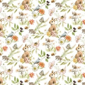 Flora & Fauna - SM Scale 5in repeat  - Critters and Flowers Pattern 