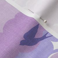 Calm Moon Rise with Comforting Clouds & Swallows Pattern -Medium