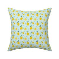 Lemon Squeezy Hearts & Flowers on Blue 3 inch