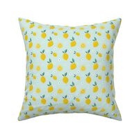 Lemon Squeezy Flowers on Blue 3 inch