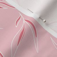 1930s Inspired Soft Flowing Leaves in Pink and White.