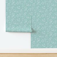 (L)Summer Floral, Eggshell Blue, Large Scale