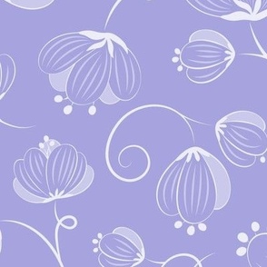 (L)Summer Floral, Lavender Lilac, Large Scale
