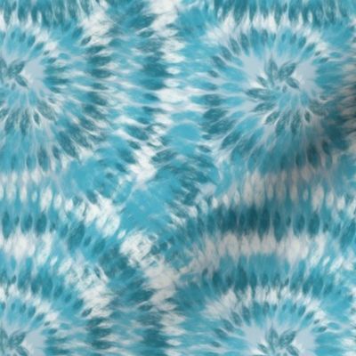 (M) Blue tie-dye textured spirals 