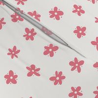 Vintage Inspired Floral Pattern in Pink and White.