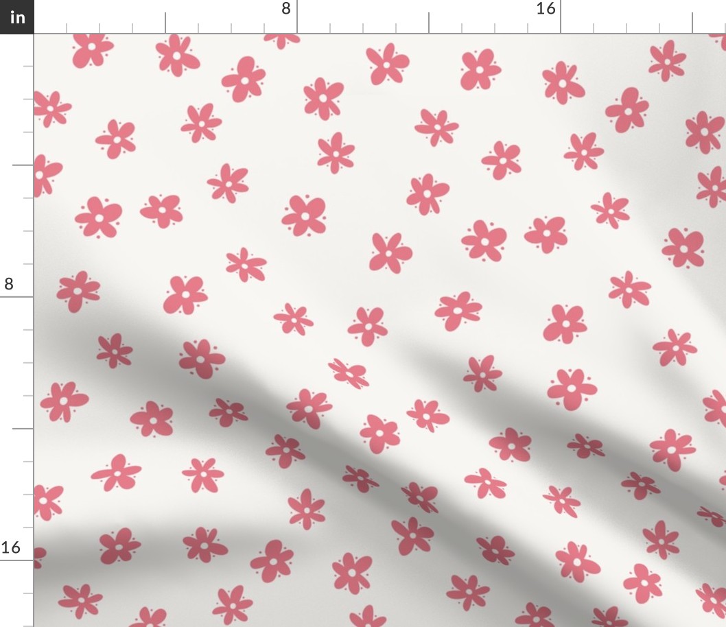 Vintage Inspired Floral Pattern in Pink and White.