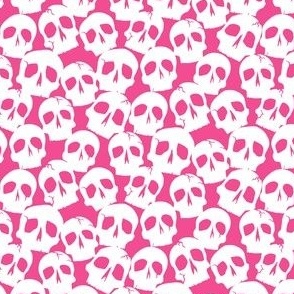 Stacked Skulls on Bright Pink