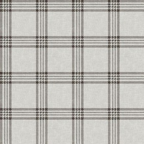 (small scale) neutral windowpane plaid - brown/neutral - LAD24