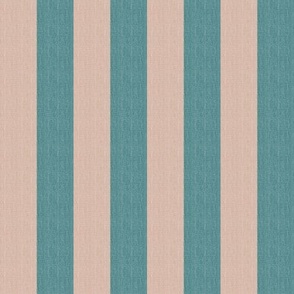 1 inch Stripes, Faux Woven Neutrals, Classic Cafe Curtain Style, Creamy Beige and Teal Green
