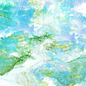 Textured Tonal Seascape - Underwater Aqua/Blue/Cyan/Serene Green - 35 inch
