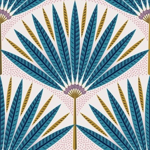 Blue palm leaves