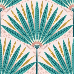 Teal palm leaves