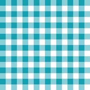Gingham blue green half inch vichy checks, turquoise, cottage core, plaid, traditional, country check