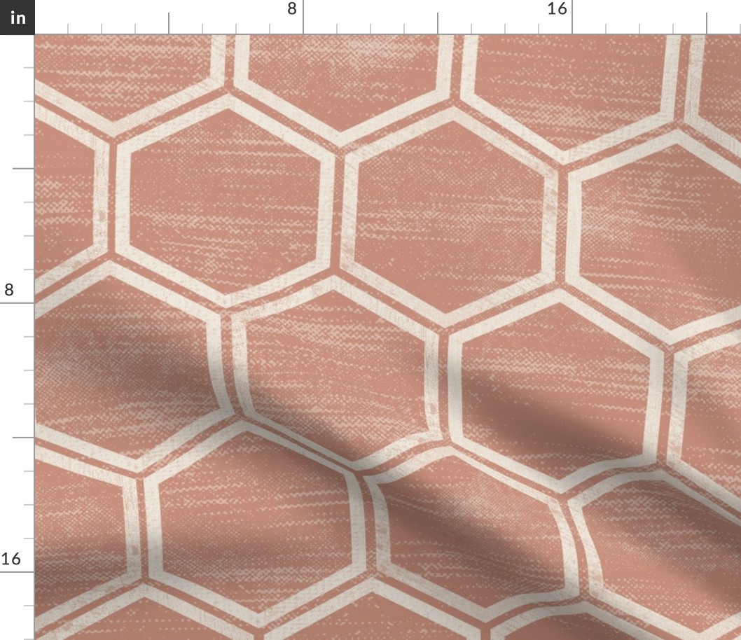 Textured honeycomb in rose dawn