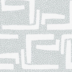 Geometric Abstract White on Soft Grey