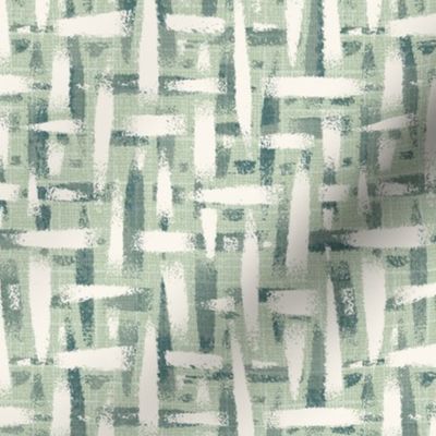 roughly woven textured wallpaper - pastel green-gray, cream white, gray - medium scale