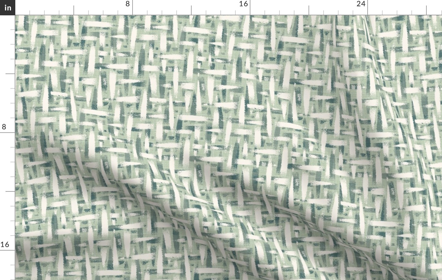 roughly woven textured wallpaper - pastel green-gray, cream white, gray - medium scale