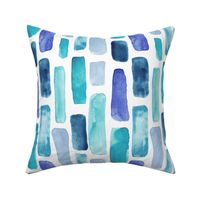 Watercolor blocks in demin blue. Whimsical design from Anine Atelier