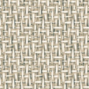 roughly woven textured wallpaper - beige, cream white, gray - medium scale