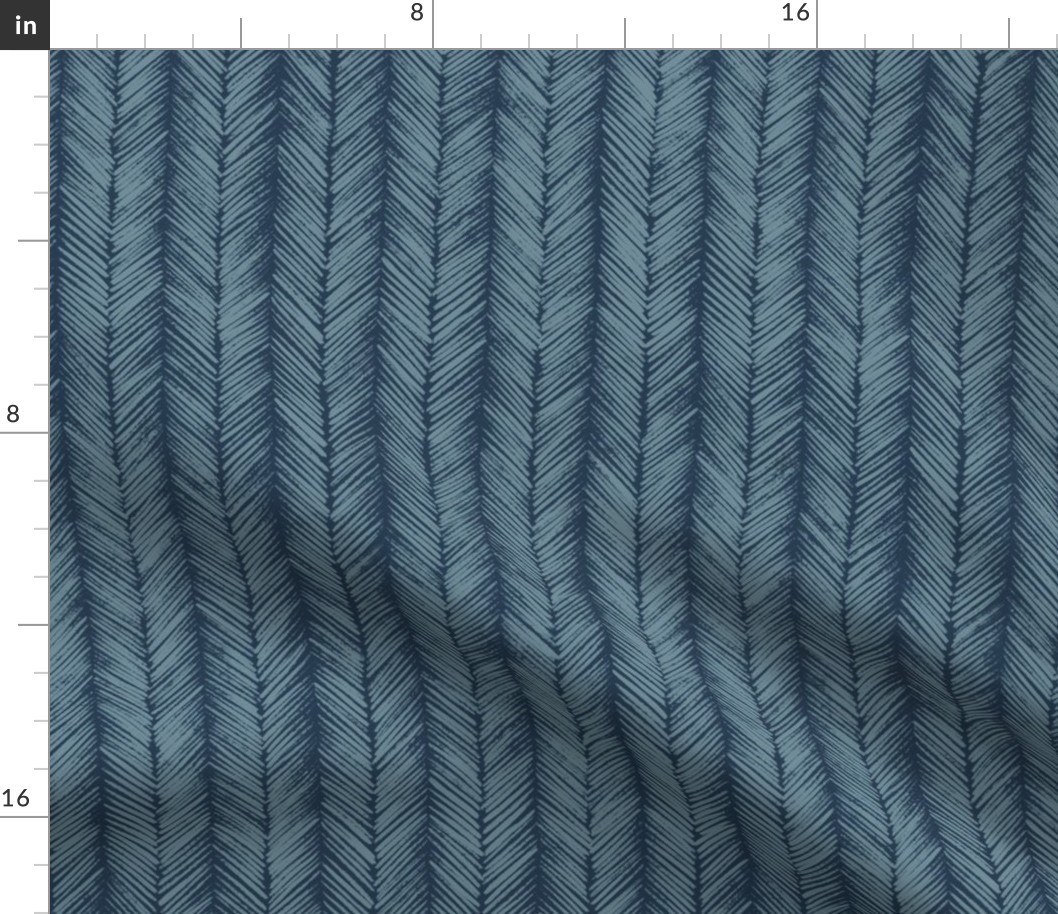 Textured chevron lines - simple minimalist - navy blue - medium