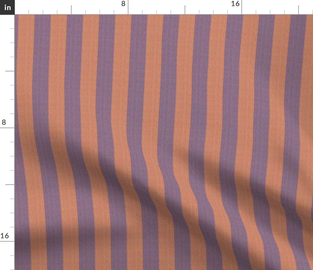 1 inch Stripes, Faux Woven Neutrals, Classic Cafe Curtain Style, Orange and Purple