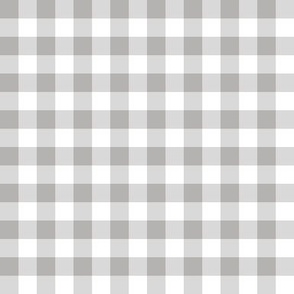 Gingham medium gray half inch vichy checks, steel, pewter, plaid, traditional, cottage core, country, white