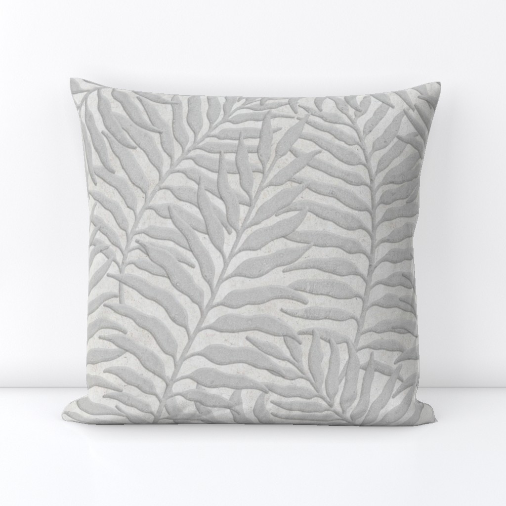 Concrete palm leaf bas-relief