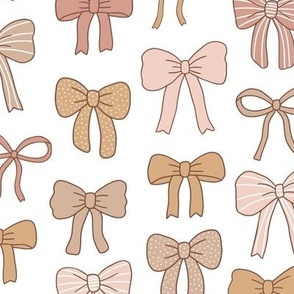 Girly Bows brown on white