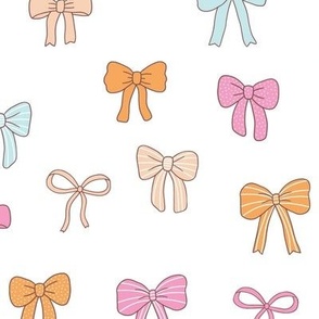 Girly Bows pink orange blue Loose