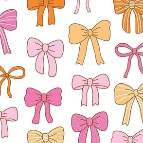 Girly Bows pink orange 