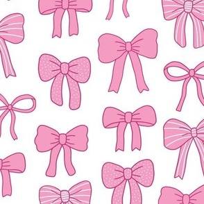 Girly Bows pink on white