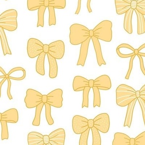 Girly Bows yellow on white