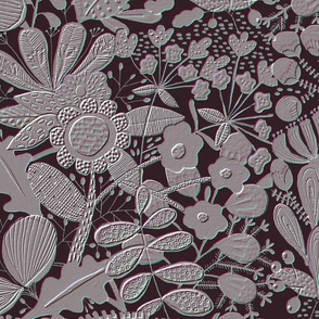 Neutral Florals_embossed_black and grey